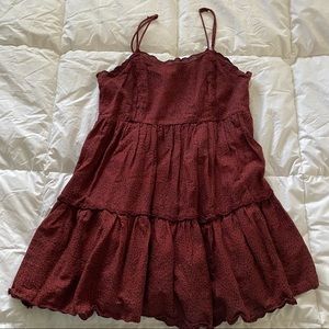 UO red speckled sundress